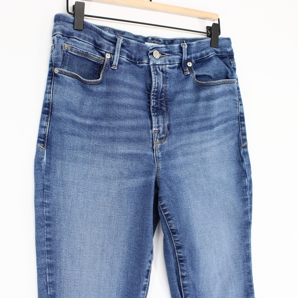 Good American Good Legs Flare Jeans Womens 10 Blue High Rise Stretch Denim - Picture 2 of 11